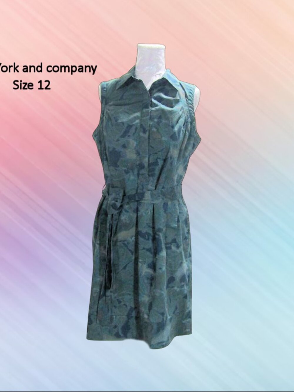 New York and company women dress size 12 sleeveless color green